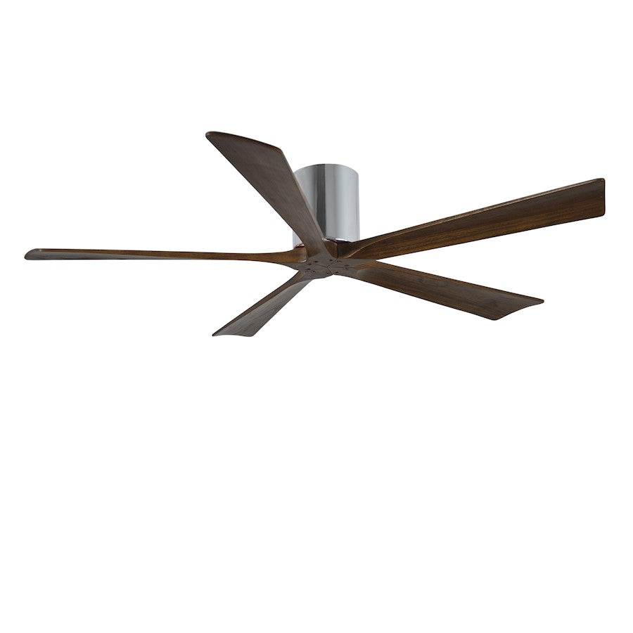Matthews Fan Irene-H 60in 5-Blade Flush Mount Ceiling Fan | Gloss White and Walnut Tone Solid Wood | Great Room & Covered Patio | Model IR5H-WH-WA-60