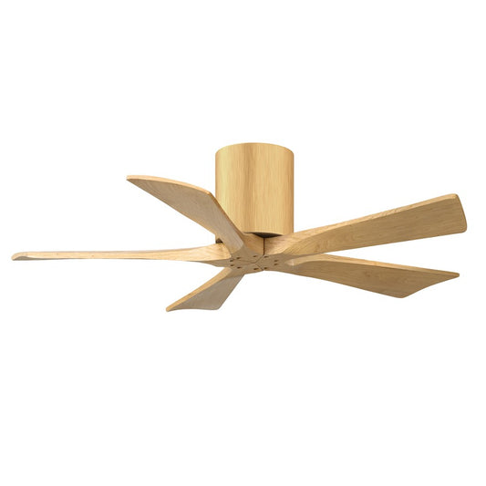 Matthews Fans Irene-5H 42in 5-Blade Flush Ceiling Fan | Contemporary Light Maple Wood | Medium Bedroom & Home Office | Model IR5H-LM-LM-42