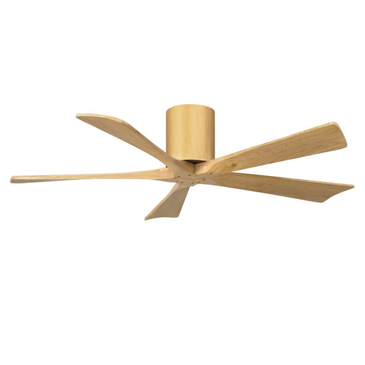 Matthews Fans Irene-5H 52in 5-Blade Flush Ceiling Fan | Contemporary Light Maple Wood | Large Living Room & Bedroom | Model IR5H-LM-LM-52