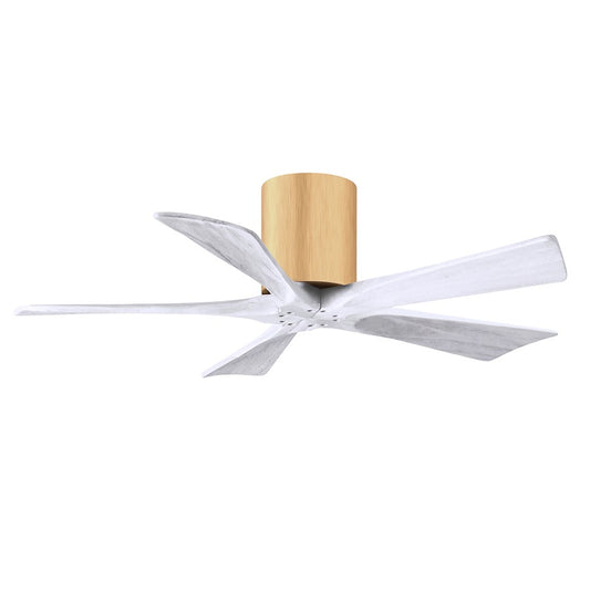 Matthews Fans Irene-5H 42in 5-Blade Ceiling Fan | Light Maple and Matte White | Bedroom & Living Room | 42 x 42 x 10 in | Model IR5H-LM-MWH-42