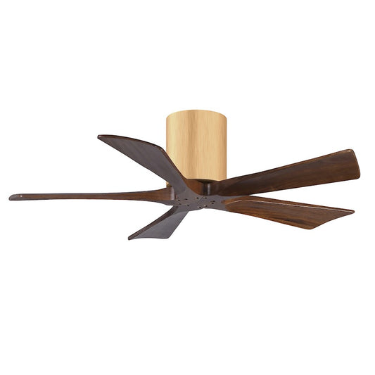 Matthews Fans Irene-5H 42in 5-Blade Ceiling Fan | Contemporary Light Maple and Walnut Tone Solid Wood | Living Room & Bedroom | Model IR5H-LM-WA-42