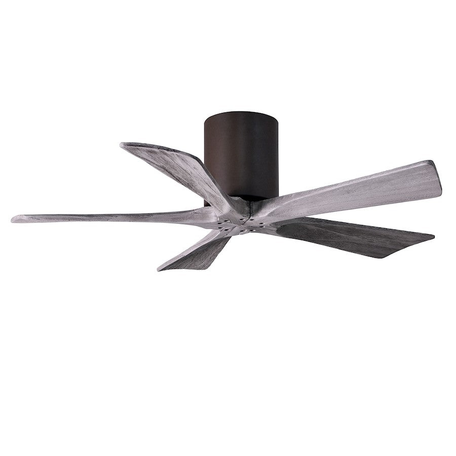 Matthews Fan Irene-H 60in 5-Blade Flush Mount Ceiling Fan | Gloss White and Barn Wood Tone Solid Wood | Living Room & Covered | Model IR5H-WH-BW-60