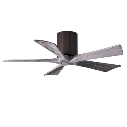 Matthews Fan Irene-H 60in 5-Blade Flush Mount Ceiling Fan | Gloss White and Barn Wood Tone Solid Wood | Living Room & Covered | Model IR5H-WH-BW-60