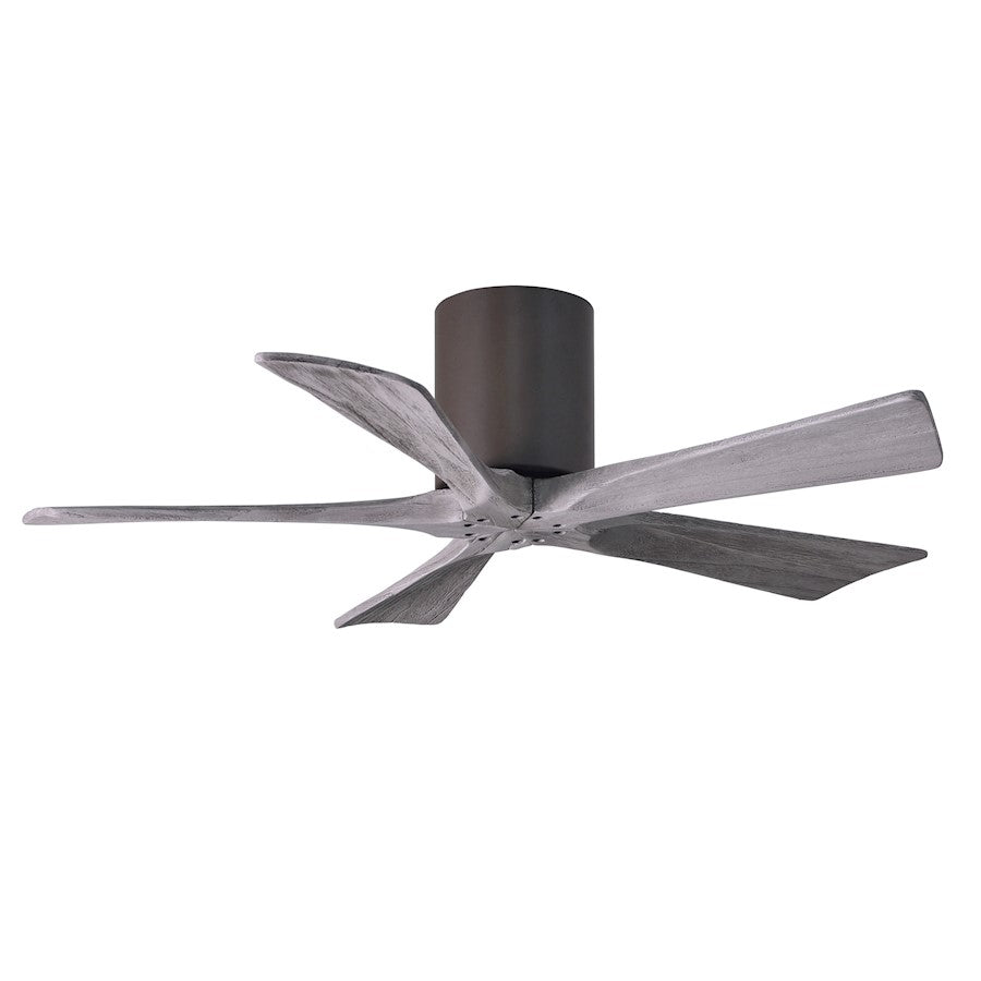 Matthews Fan Irene-H 60in 5-Blade Flush Mount Ceiling Fan | Gloss White and Barn Wood Tone Solid Wood | Living Room & Covered | Model IR5H-WH-BW-60