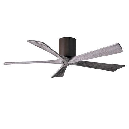 Matthews Fan Irene-H 60in 5-Blade Flush Mount Ceiling Fan | Gloss White and Barn Wood Tone Solid Wood | Living Room & Covered | Model IR5H-WH-BW-60