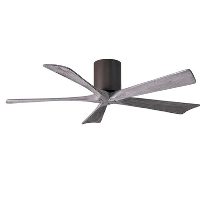 Matthews Fan Irene-H 60in 5-Blade Flush Mount Ceiling Fan | Gloss White and Barn Wood Tone Solid Wood | Living Room & Covered | Model IR5H-WH-BW-60