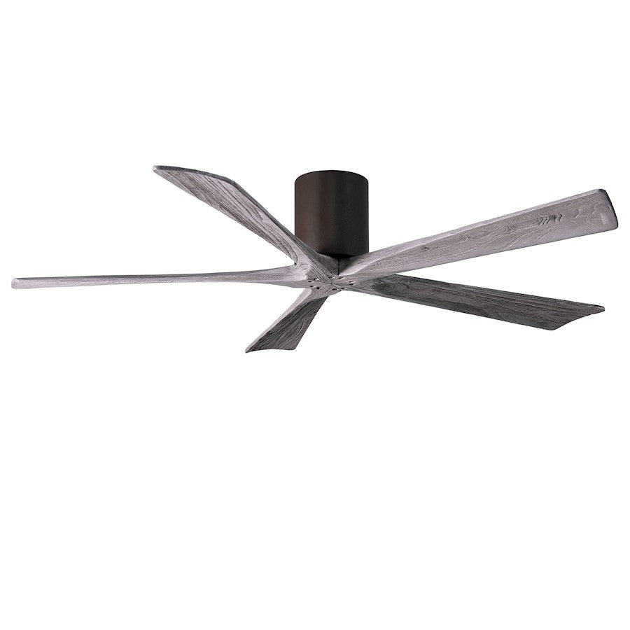 Matthews Fan Irene-H 60in 5-Blade Flush Mount Ceiling Fan | Gloss White and Barn Wood Tone Solid Wood | Living Room & Covered | Model IR5H-WH-BW-60