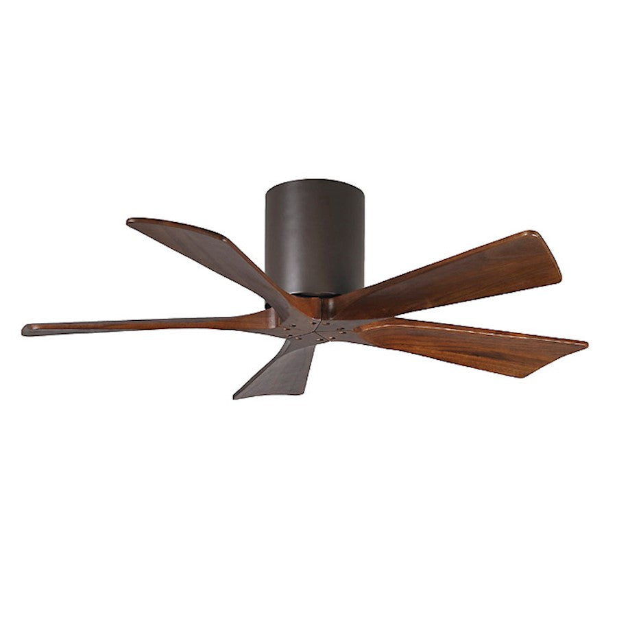 Matthews Fan Irene-H 60in 5-Blade Flush Mount Ceiling Fan | Gloss White and Walnut Tone Solid Wood | Great Room & Covered Patio | Model IR5H-WH-WA-60