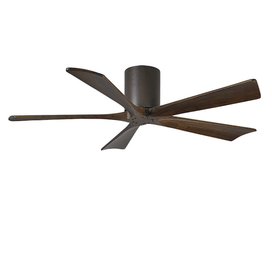 Matthews Fan Irene-H 60in 5-Blade Flush Mount Ceiling Fan | Gloss White and Walnut Tone Solid Wood | Great Room & Covered Patio | Model IR5H-WH-WA-60