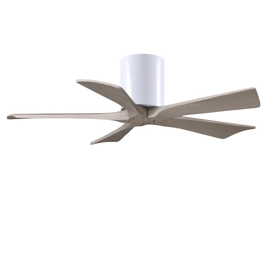 Matthews Fans Irene-5H 42in 5-Blade Ceiling Fan | Contemporary Matte White and Gray Ash Solid Wood | Bedroom & Living Room | Model IR5H-WH-GA-42