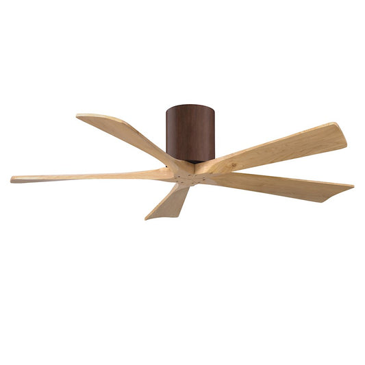 Matthews Fans Irene-5H 52in 5-Blade Ceiling Fan | Rustic Walnut and Light Maple Solid Wood Blades | Living Room & Bedroom | Model IR5H-WN-LM-52