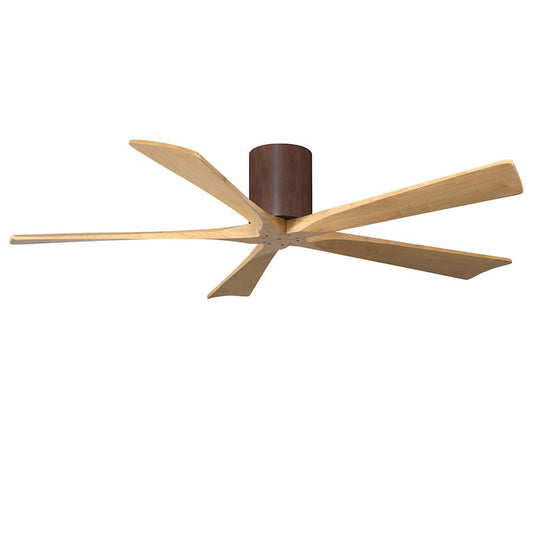 Matthews Fans Irene-5H 60in 5-Blade Ceiling Fan | Rustic Modern Walnut and Light Maple Solid Wood | Living Room & Covered Patio | Model IR5H-WN-LM-60