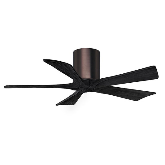 Matthews Fans Irene-5HLK 60in 5-Blade LED Ceiling Fan | Rustic Walnut Tone and Frosted Glass | Living Room & Bedroom | Model IR5HLK-WN-WA-60