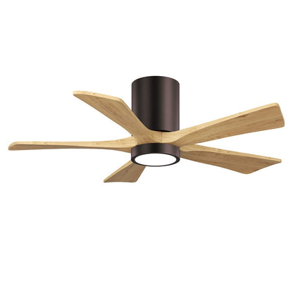 Matthews Fans Irene-5HLK 42in 5-Blade LED Ceiling Fan | Contemporary Brushed Bronze and Light Maple Solid Wood | Bedroom | Model IR5HLK-BB-LM-42