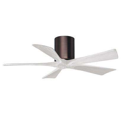Matthews Fans Irene-5HLK 60in 5-Blade LED Ceiling Fan | Rustic Walnut Tone and Matte White Solid Wood | Living Room | Model IR5HLK-WN-MWH-60
