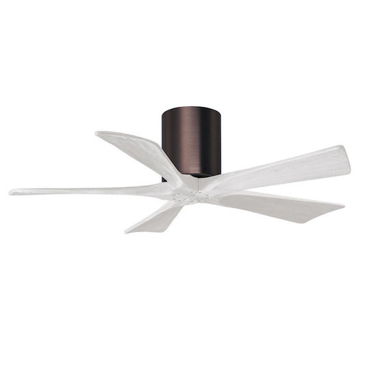 Matthews Fans Irene-5HLK 60in 5-Blade LED Ceiling Fan | Rustic Walnut Tone and Matte White Solid Wood | Living Room | Model IR5HLK-WN-MWH-60