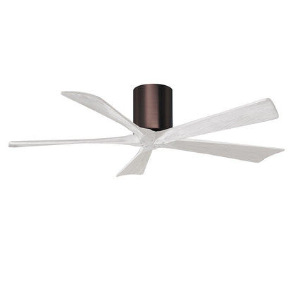 Matthews Fans Irene-5HLK 60in 5-Blade LED Ceiling Fan | Rustic Walnut Tone and Matte White Solid Wood | Living Room | Model IR5HLK-WN-MWH-60