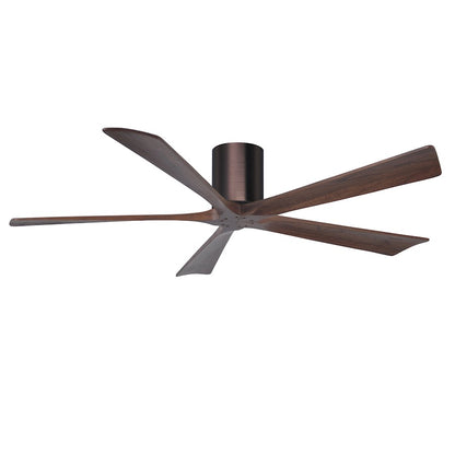 Matthews Fans Irene-5HLK 60in 5-Blade LED Ceiling Fan | Rustic Walnut Tone and Frosted Glass | Living Room & Bedroom | Model IR5HLK-WN-WA-60