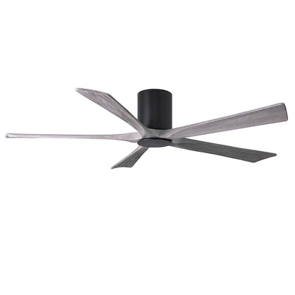 Matthews Fan Atlas Irene-HLK 60in 5-Blade Flush Mount Ceiling Fan | Matte Black and Barn Wood with LED Light | Bedroom | Model IR5HLK-BK-BW-60