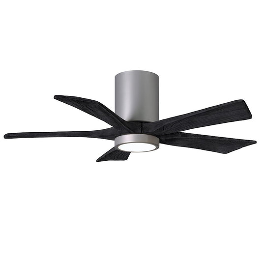 Matthews Fans Irene 5HLK 60in 5-Blade Ceiling Fan | Brushed Nickel and Matte White Wood Blades | Bedroom & Living Room | Model IR5HLK-BN-MWH-60