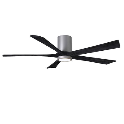 Matthews Fans Irene 5HLK 60in 5-Blade Ceiling Fan | Brushed Nickel and Matte White Wood Blades | Bedroom & Living Room | Model IR5HLK-BN-MWH-60