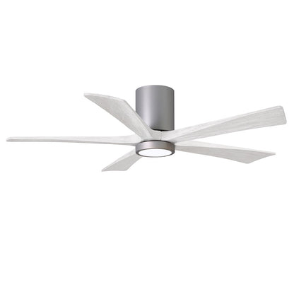 Matthews Fans Irene 5HLK 60in 5-Blade Ceiling Fan | Brushed Nickel and Matte White Wood Blades | Bedroom & Living Room | Model IR5HLK-BN-MWH-60