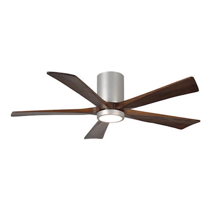 Matthews Fan Irene-H 60in 5-Blade Flush Mount Ceiling Fan | Gloss White and Walnut Tone Solid Wood | Great Room & Covered Patio | Model IR5H-WH-WA-60