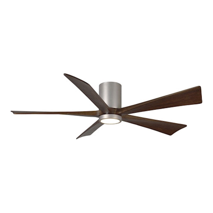 Matthews Fan Irene-H 60in 5-Blade Flush Mount Ceiling Fan | Gloss White and Walnut Tone Solid Wood | Great Room & Covered Patio | Model IR5H-WH-WA-60
