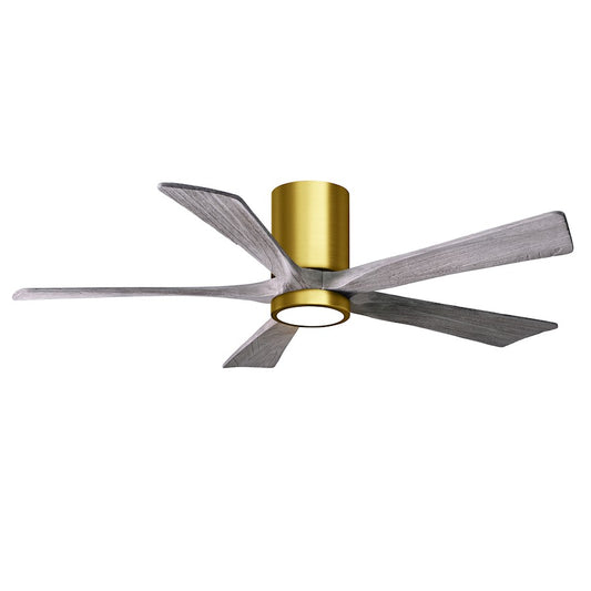 Matthews Fans Irene 5HLK 52in 5-Blade Ceiling Fan | Brushed Brass and Barnwood Wood Blades | Bedroom & Living Room | Model IR5HLK-BRBR-BW-52