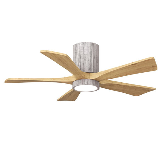 Matthews Fans Irene-5HLK 42in 5-Blade Flush Mount Ceiling Fan with Light | Contemporary Barn Wood Tone Solid Wood | Bedrooms | Model IR5HLK-BW-LM-42