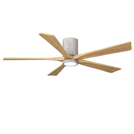Matthews Fans Irene-5HLK 60in 5-Blade Flush Mount Ceiling Fan | Barn Wood and Light Maple Wood | Covered Patio & Great Room | Model IR5HLK-BW-LM-60