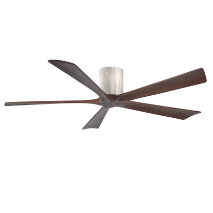 Matthews Fans Irene-5HLK 60in 5-Blade LED Ceiling Fan | Rustic Walnut Tone and Frosted Glass | Living Room & Bedroom | Model IR5HLK-WN-WA-60