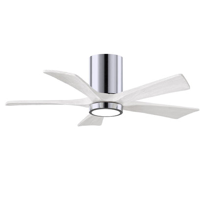 Matthews Fans Irene 5HLK 60in 5-Blade Ceiling Fan | Polished Chrome and Matte White Wood | Kitchen & Living Room | Model IR5HLK-CR-MWH-60