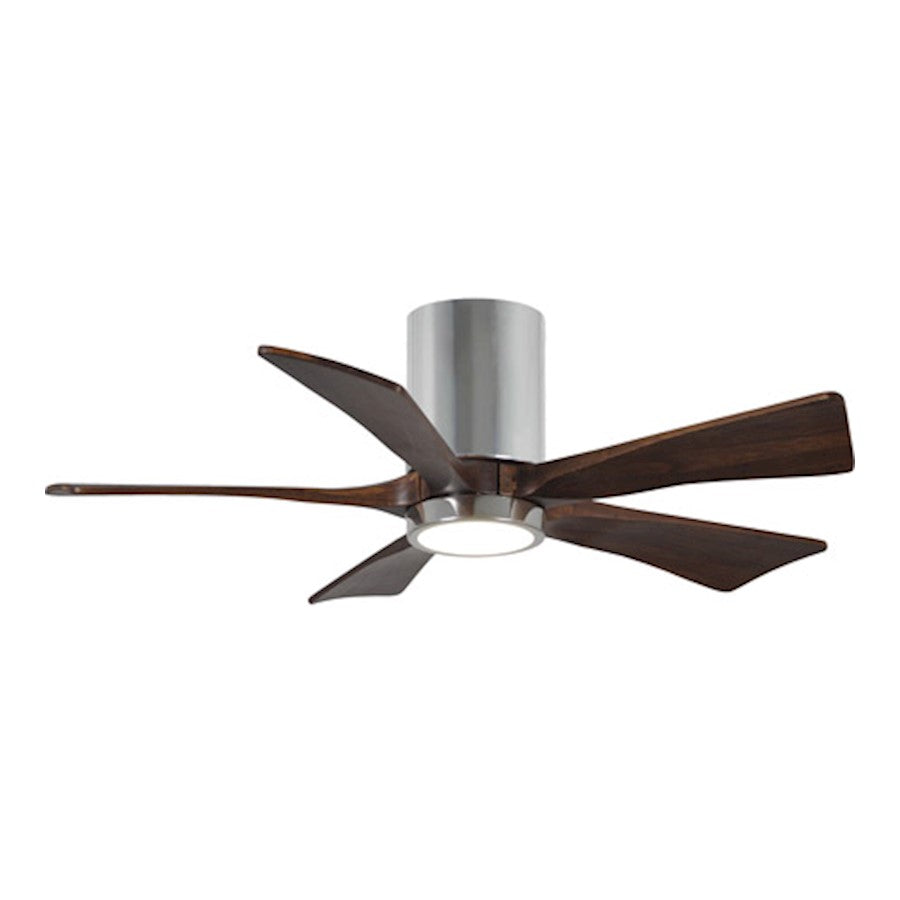 Matthews Fan Irene-H 60in 5-Blade Flush Mount Ceiling Fan | Gloss White and Walnut Tone Solid Wood | Great Room & Covered Patio | Model IR5H-WH-WA-60
