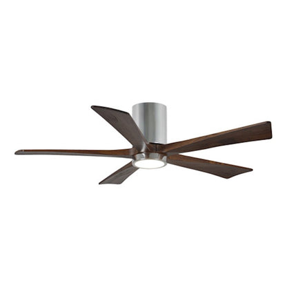 Matthews Fan Irene-H 60in 5-Blade Flush Mount Ceiling Fan | Gloss White and Walnut Tone Solid Wood | Great Room & Covered Patio | Model IR5H-WH-WA-60