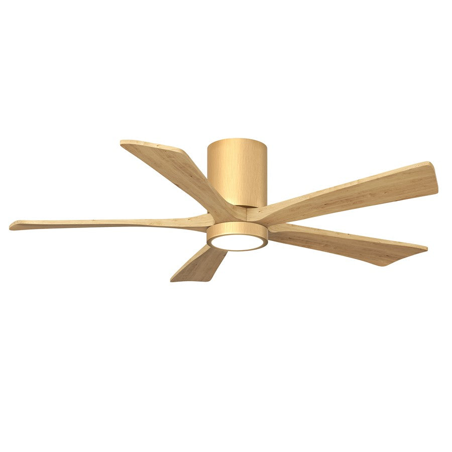 Matthews Fans Irene-5HLK 52in 5-Blade Flush Mount Ceiling Fan | Light Maple Solid Wood Blades | Living Room & Covered Patio | Model IR5HLK-LM-LM-52