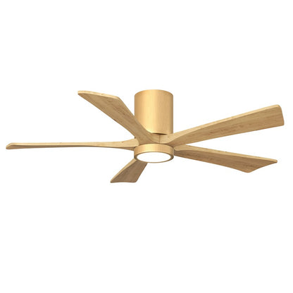 Matthews Fans Irene-5HLK 52in 5-Blade Flush Mount Ceiling Fan | Light Maple Solid Wood Blades | Living Room & Covered Patio | Model IR5HLK-LM-LM-52