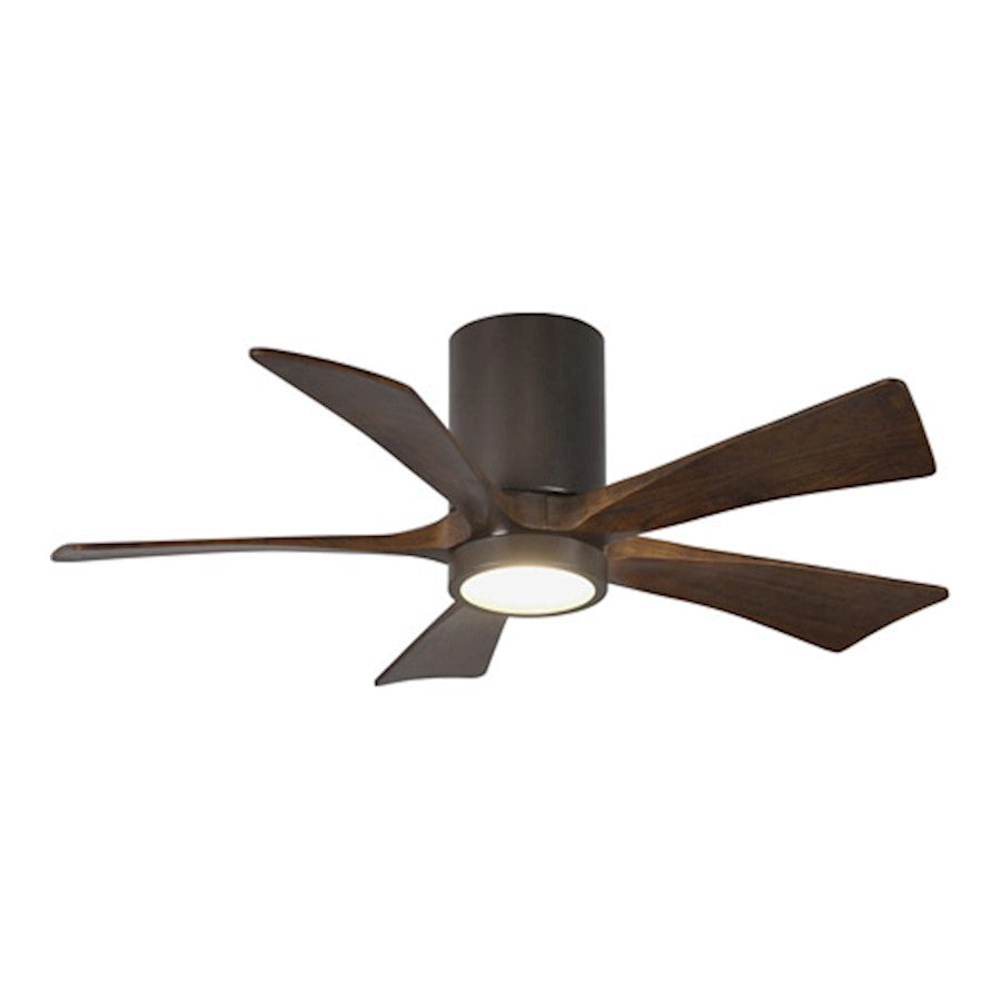 Matthews Fan Irene-H 60in 5-Blade Flush Mount Ceiling Fan | Gloss White and Walnut Tone Solid Wood | Great Room & Covered Patio | Model IR5H-WH-WA-60
