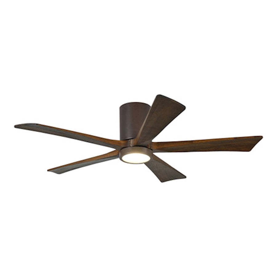 Matthews Fan Irene-H 60in 5-Blade Flush Mount Ceiling Fan | Gloss White and Walnut Tone Solid Wood | Great Room & Covered Patio | Model IR5H-WH-WA-60