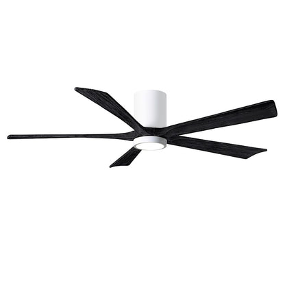 Matthews Fans Irene 5HLK 60in 5-Light Ceiling Fan | Gloss White and Matte White Solid Wood Blades | Bedroom & Living Room | Model IR5HLK-WH-MWH-60
