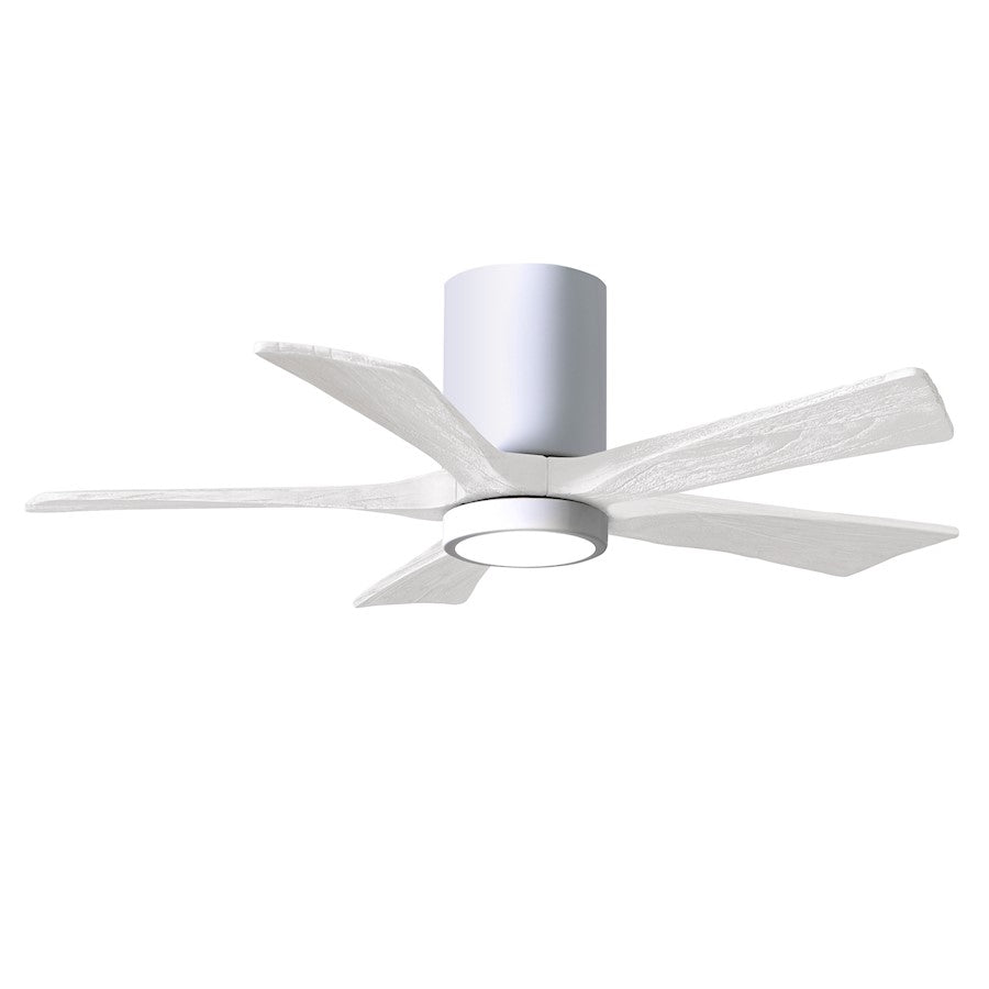 Matthews Fans Irene 5HLK 60in 5-Light Ceiling Fan | Gloss White and Matte White Solid Wood Blades | Bedroom & Living Room | Model IR5HLK-WH-MWH-60