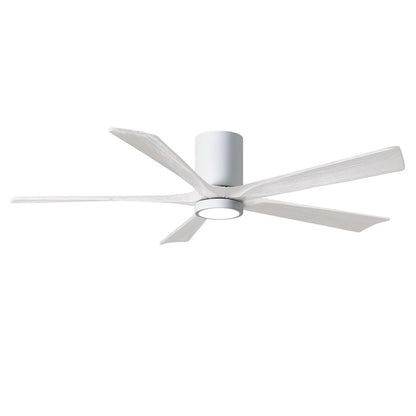 Matthews Fans Irene 5HLK 60in 5-Light Ceiling Fan | Gloss White and Matte White Solid Wood Blades | Bedroom & Living Room | Model IR5HLK-WH-MWH-60