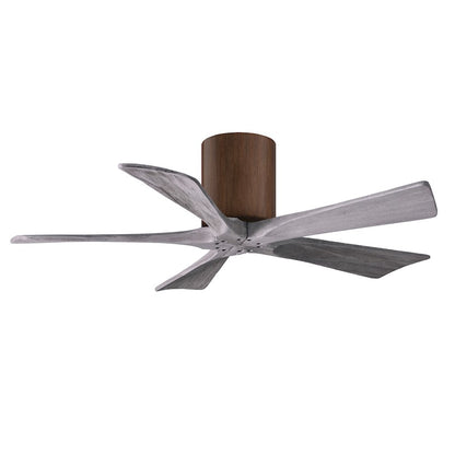 Matthews Fans Irene-5HLK 60in 5-Blade LED Ceiling Fan | Rustic Walnut Tone and Frosted Glass | Living Room & Bedroom | Model IR5HLK-WN-WA-60