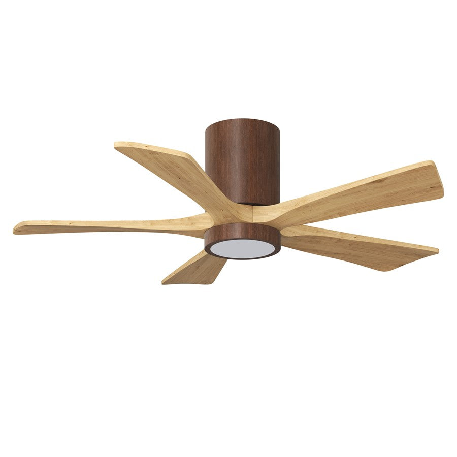 Matthews Fans Irene-5HLK 42in 5-Blade Flush Mount Ceiling Fan | Walnut & Light Maple Solid Wood | Bedroom & Small Office | Model IR5HLK-WN-LM-42
