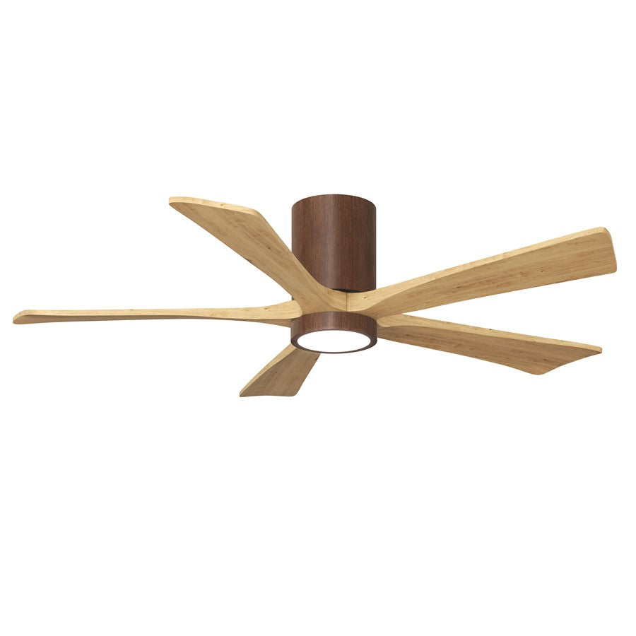 Matthews Fans Irene-5HLK 52in 5-Blade Flush Mount Ceiling Fan | Walnut & Light Maple Solid Wood | Living Room & Family Room | Model IR5HLK-WN-LM-52