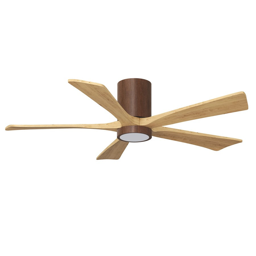 Matthews Fans Irene-5HLK 52in 5-Blade Flush Mount Ceiling Fan | Walnut & Light Maple Solid Wood | Living Room & Family Room | Model IR5HLK-WN-LM-52