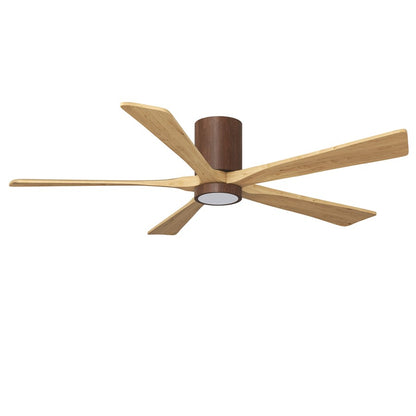 Matthews Fans Irene-5HLK 60in 5-Blade Flush Mount Ceiling Fan | Walnut & Light Maple Solid Wood | Great Room & Open Concept | Model IR5HLK-WN-LM-60