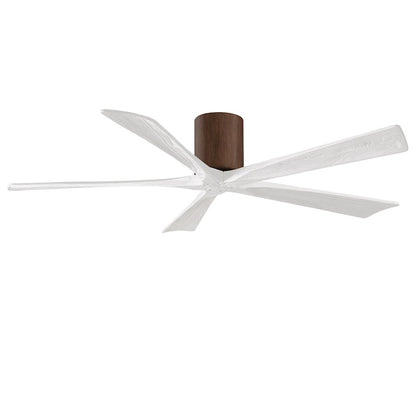 Matthews Fans Irene-5HLK 60in 5-Blade LED Ceiling Fan | Rustic Walnut Tone and Matte White Solid Wood | Living Room | Model IR5HLK-WN-MWH-60