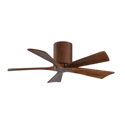 Matthews Fans Irene-5HLK 60in 5-Blade LED Ceiling Fan | Rustic Walnut Tone and Frosted Glass | Living Room & Bedroom | Model IR5HLK-WN-WA-60