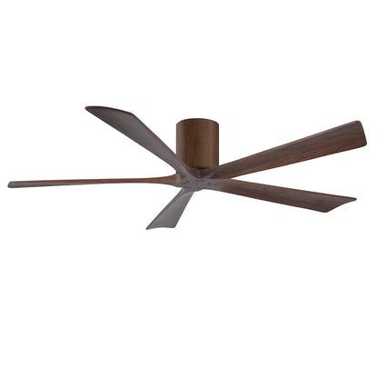 Matthews Fans Irene-5HLK 60in 5-Blade LED Ceiling Fan | Rustic Walnut Tone and Frosted Glass | Living Room & Bedroom | Model IR5HLK-WN-WA-60